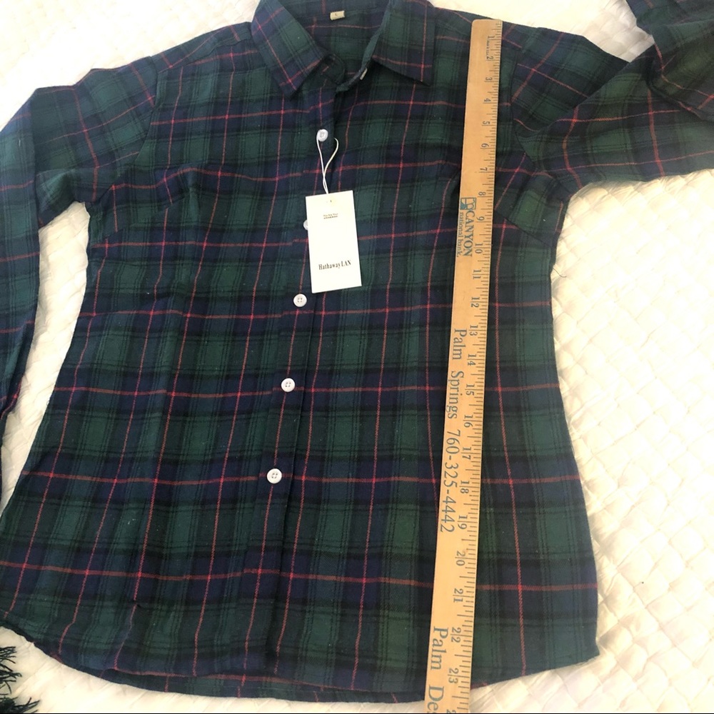 NWT Classic preppy Flannel button down shirt - Picture 5 of 8
